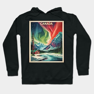 Canada Aurora Borealis Vintage Poster Tourism Art Hoodie